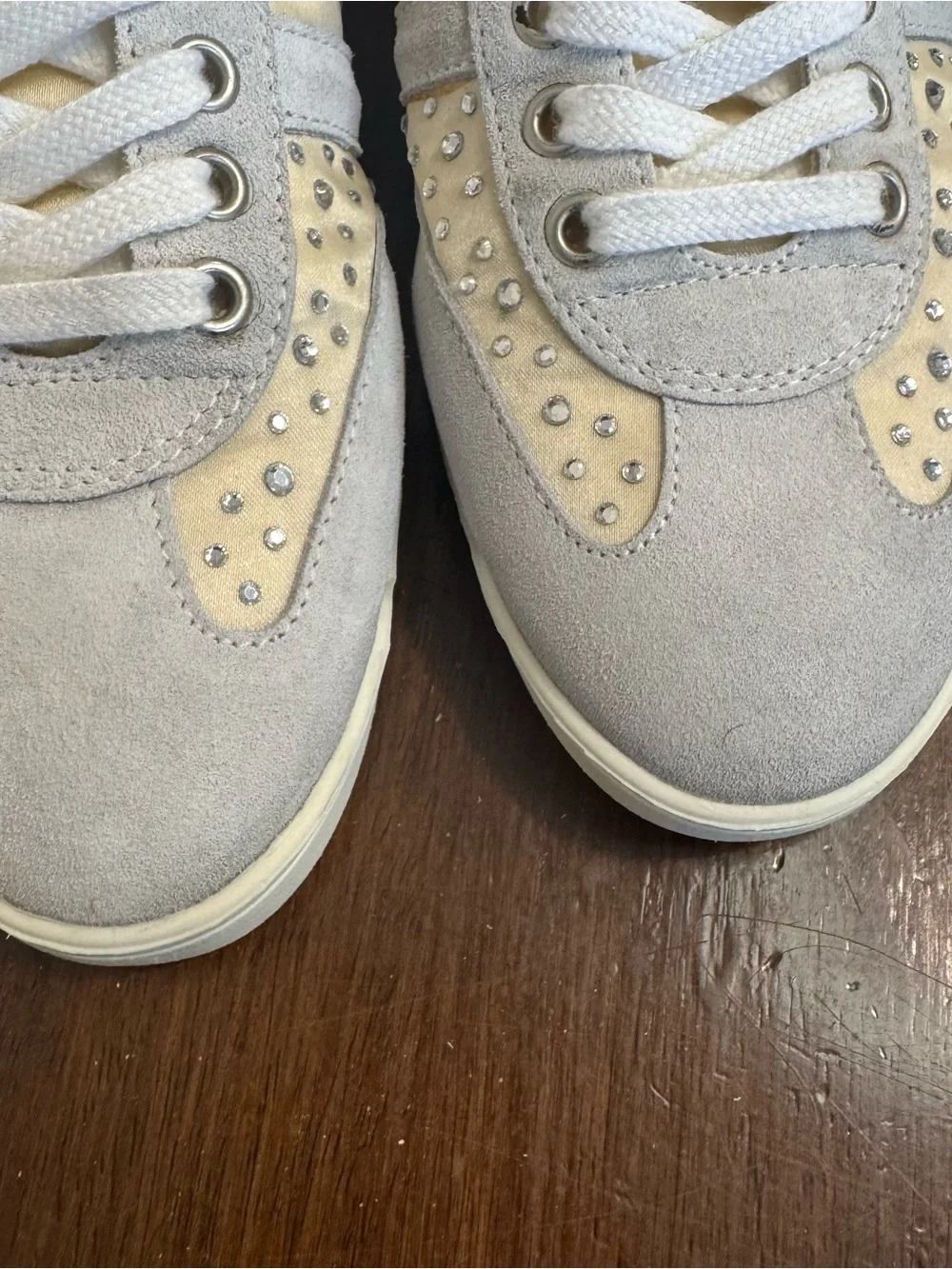D'ACQUASPARTA Shoes Women  38 EU 7.5 US High Top Sneakers Suede Crystals Italy
